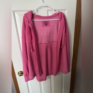 American Eagle Oversized Waffle Knit Button Up Hoodie